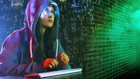 Data thief, internet attack, darknet fraud, dangerous viruses and cyber security Stock Footage 128833378