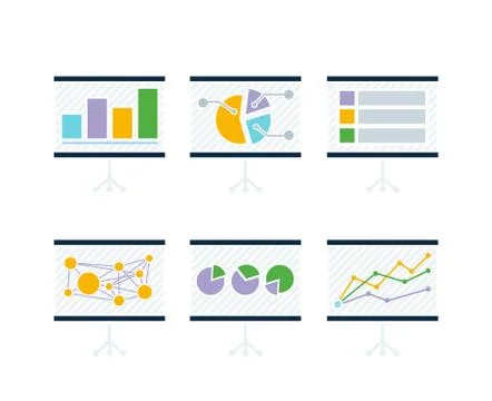 Data Tools Finance Diagramm and Graphic Stock Illustration