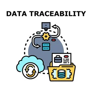 Data traceability concept showing information flow Stock Illustration