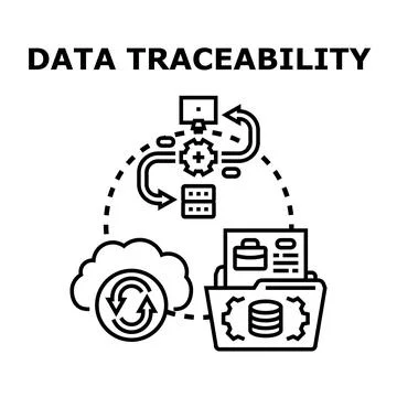 Data traceability concept showing information flow Stock Illustration
