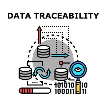 Data traceability process ensuring information security and audit Stock Illustration