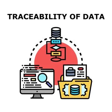 Data traceability tracking and analysis process Stockillustratie