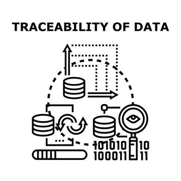 Data traceability tracking and information flow management Illustrazione stock