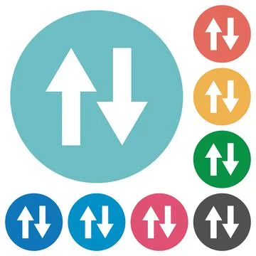 Data traffic flat round icons Stock Illustration