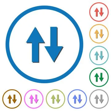 Data traffic icons with shadows and outlines Stock Illustration