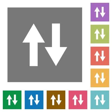 Data traffic square flat icons Stock Illustration