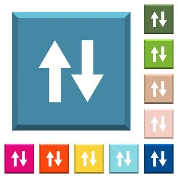 Data traffic white icons on edged square buttons Stock Illustration