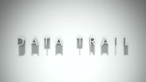 Data trail 3D title animation with shadows on a white background Stock Footage 297216129