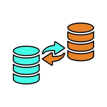 Data transaction icon. Stock Illustration