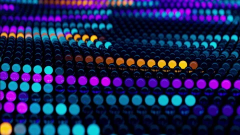 Data transfer abstract background of flashing light glass colored balls or Stock Footage 260002761