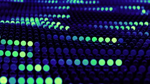 Data transfer abstract background of flashing light glass green balls or spheres Stock Footage 260190023