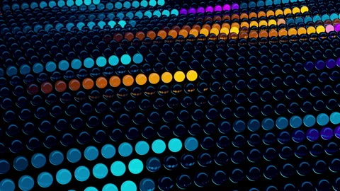 Data transfer abstract background of flashing light glass colored balls or Stock Footage 260190340