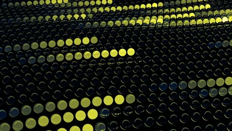 Data transfer abstract background of flashing light glass yellow balls or Stock Footage 260415493