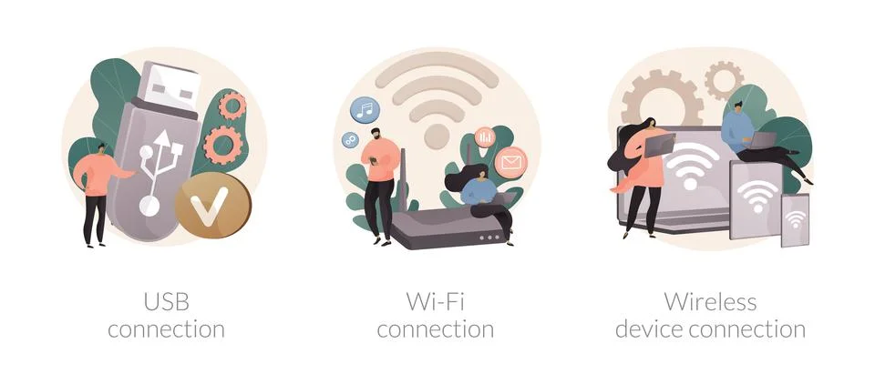 Data transfer abstract concept vector illustrations. Stock Illustration