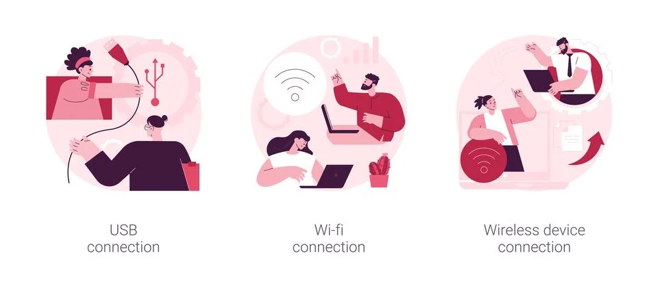 Data transfer abstract concept vector illustrations. Stock Illustration