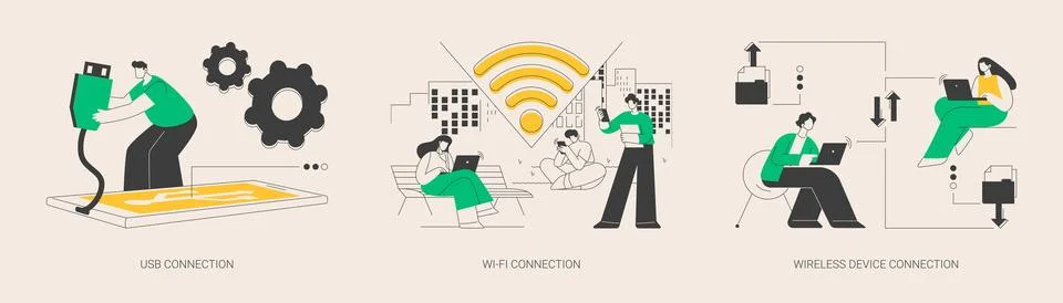 Data transfer abstract concept vector illustrations. Stock Illustration