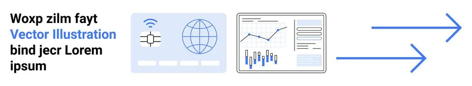 Data Transfer and Analytics Concept with Global Connectivity and Statistical Stock Illustration