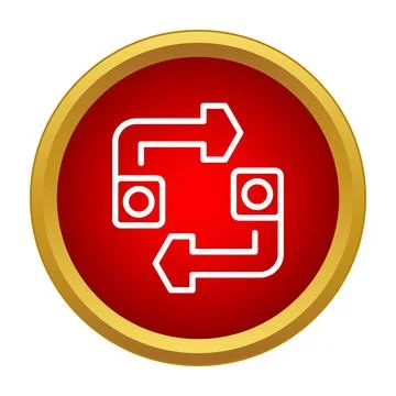 Data transfer and exchange process outline icon Illustrazione stock