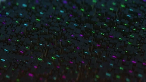 Data transfer and future technology. Many abstract isometric cubes, modern Stock Footage 152780816