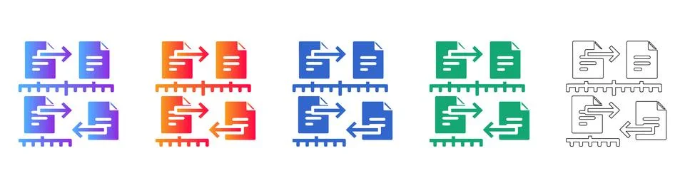 Data Transfer and Synchronization Icons Set 스톡 일러스트