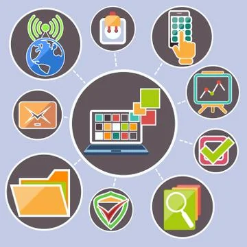 Data transfer and web security technology concept Stock Illustration