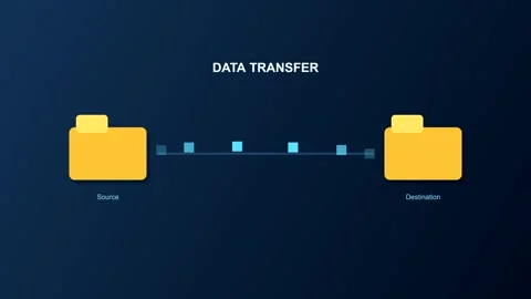 Data Transfer animation of files between folders motion graphic Vídeo Stock 347391080