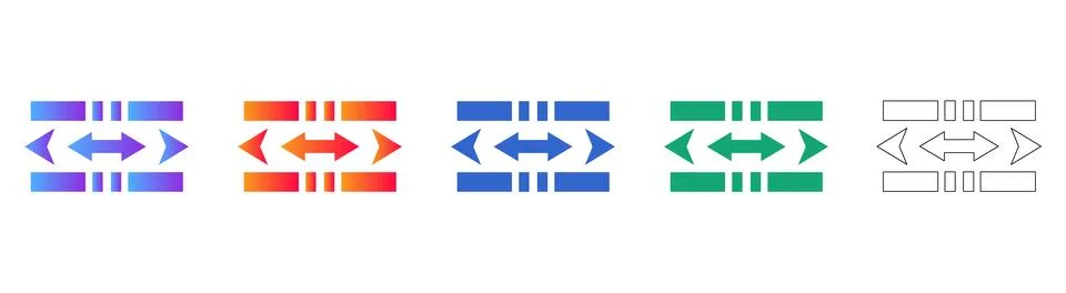 Data Transfer Arrow Icon Set Ilustração Stock