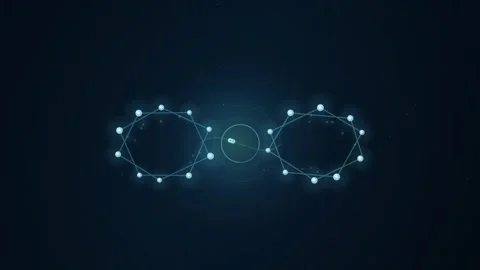Data Transfer Between Interconnected Network Nodes Forming an Abstract Digi.. 動画素材 347362188