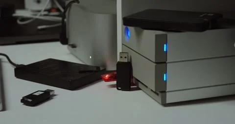 Data Transfer Between Server and USB Devices Stock Footage 331404520