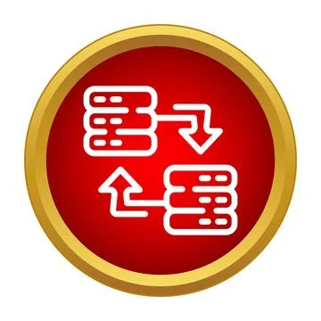 Data transfer between server racks icon concept Stock Illustration