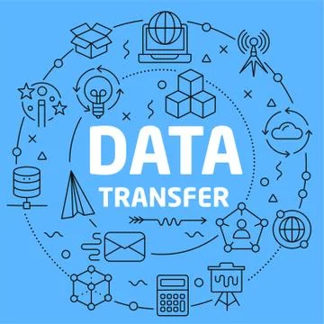 Data transfer Blue Lines Illustration for prsentation Stock Illustration