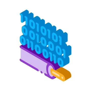 Data transfer cable isometric icon vector illustration Stock Illustration