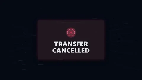 Data transfer cancelled animated screen notification Stock-Footage 347429074