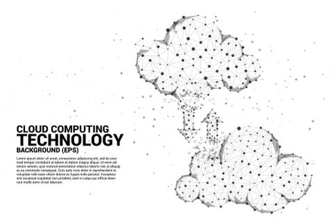 Data transfer with Cloud computing network concept polygon dot connected line Stock Illustration