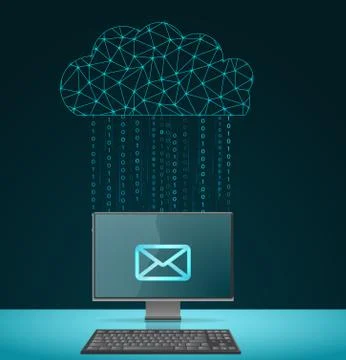 Data transfer from the cloud. Stock Illustration