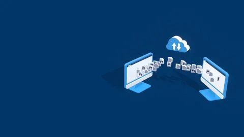 Data Transfer, Cloud Technology Concepts Animation With Copy Space For Text. Видео 305739938