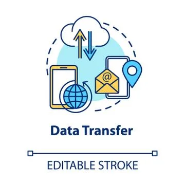 Data transfer concept icon. Upload info online. File exchange. System access イラスト素材