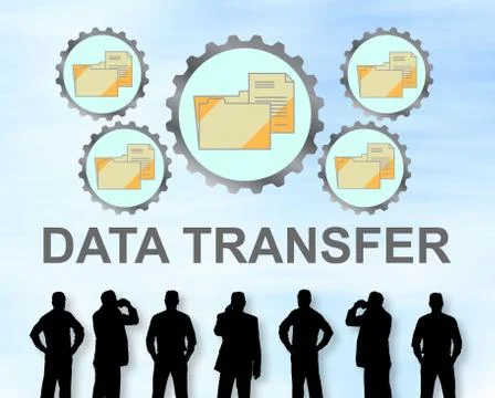 Data transfer concept on a wall Stock Photos