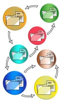 Data transfer concept on white background Stock Illustration