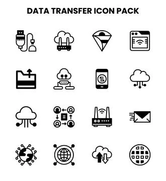 Data Transfer DuoTone Icons Pack Stock Illustration