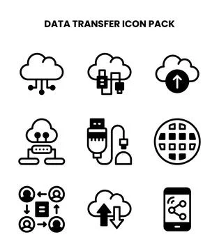 Data Transfer DuoTone Icons Pack Stock Illustration