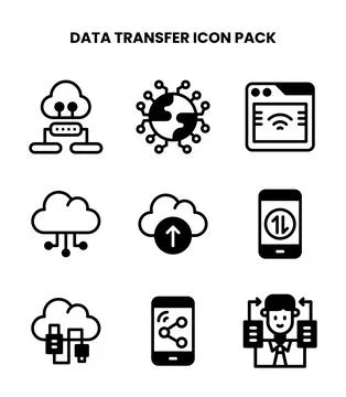 Data Transfer DuoTone Scalable Icons Pack Illustrazione stock