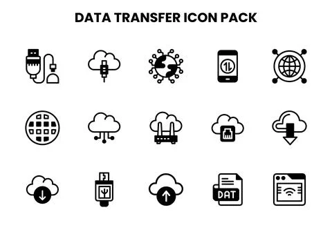 Data Transfer DuoTone Scalable Icons Pack Stock Illustration