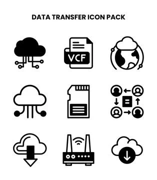 Data Transfer DuoTone UI Icons Pack Stock Illustration