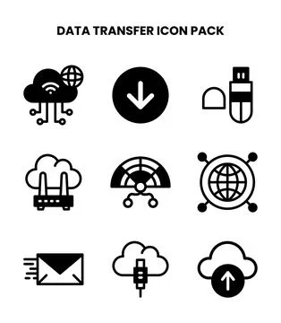 Data Transfer DuoTone UI Icons Pack Stock Illustration