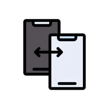 Data transfer flat color icon Stock Illustration