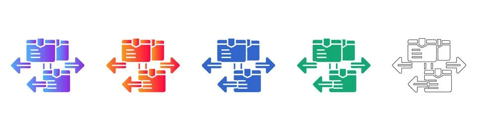 Data Transfer Folder Management Icons イラスト素材
