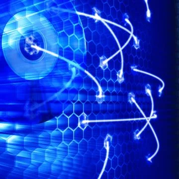 Data transfer graphic background 3d rendering Illustrazione stock