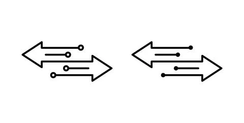 Data transfer icon in black and white. vector icon pack for websites 库存插图