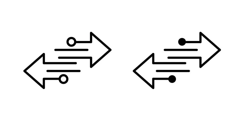 Data transfer icon concept logo design collection Stock Illustration
